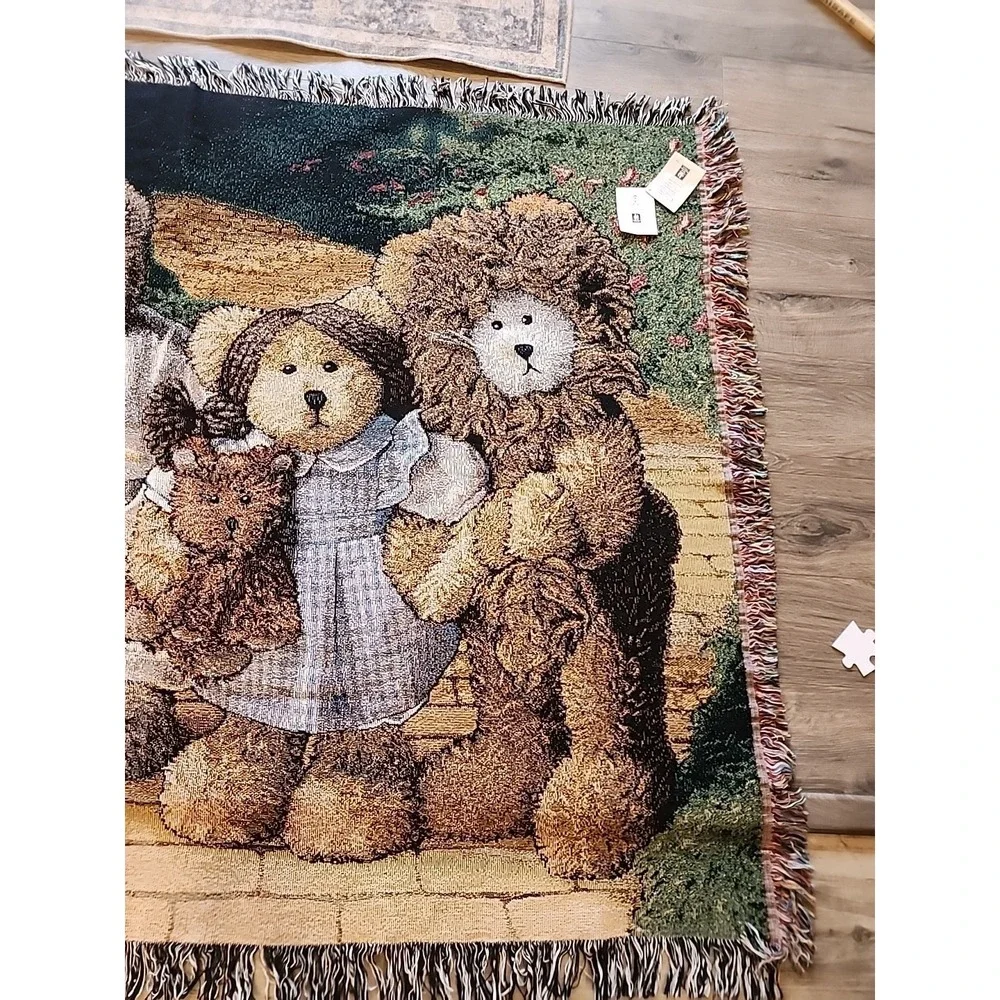 Boyds Bears Wizard of Oz Throw Blanket 50x70 Afghan Tapestry Frills Wonderful